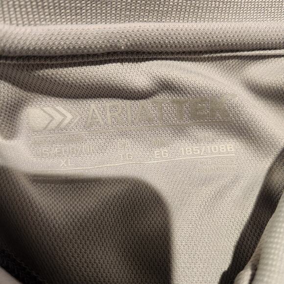 Ariat Tek Mens Gray Casual Performance Golf Polo Shirt Size XL Athleisure Sporty - Picture 4 of 14